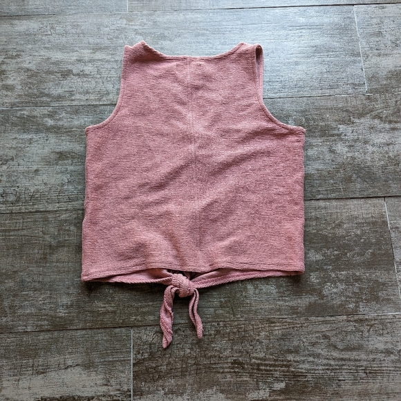 MADEWELL TEXTURE & THREAD Front Button Tie Tank - Picture 3 of 6